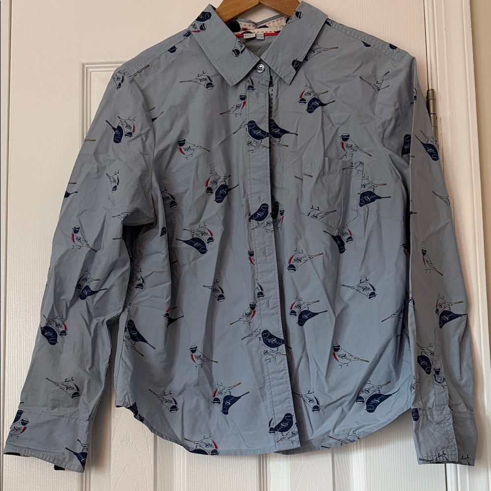 Boden Navy Polka Dot Shirt